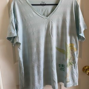 Disney Tinkerbell stripped blue cotton blend tee 2XL shirt